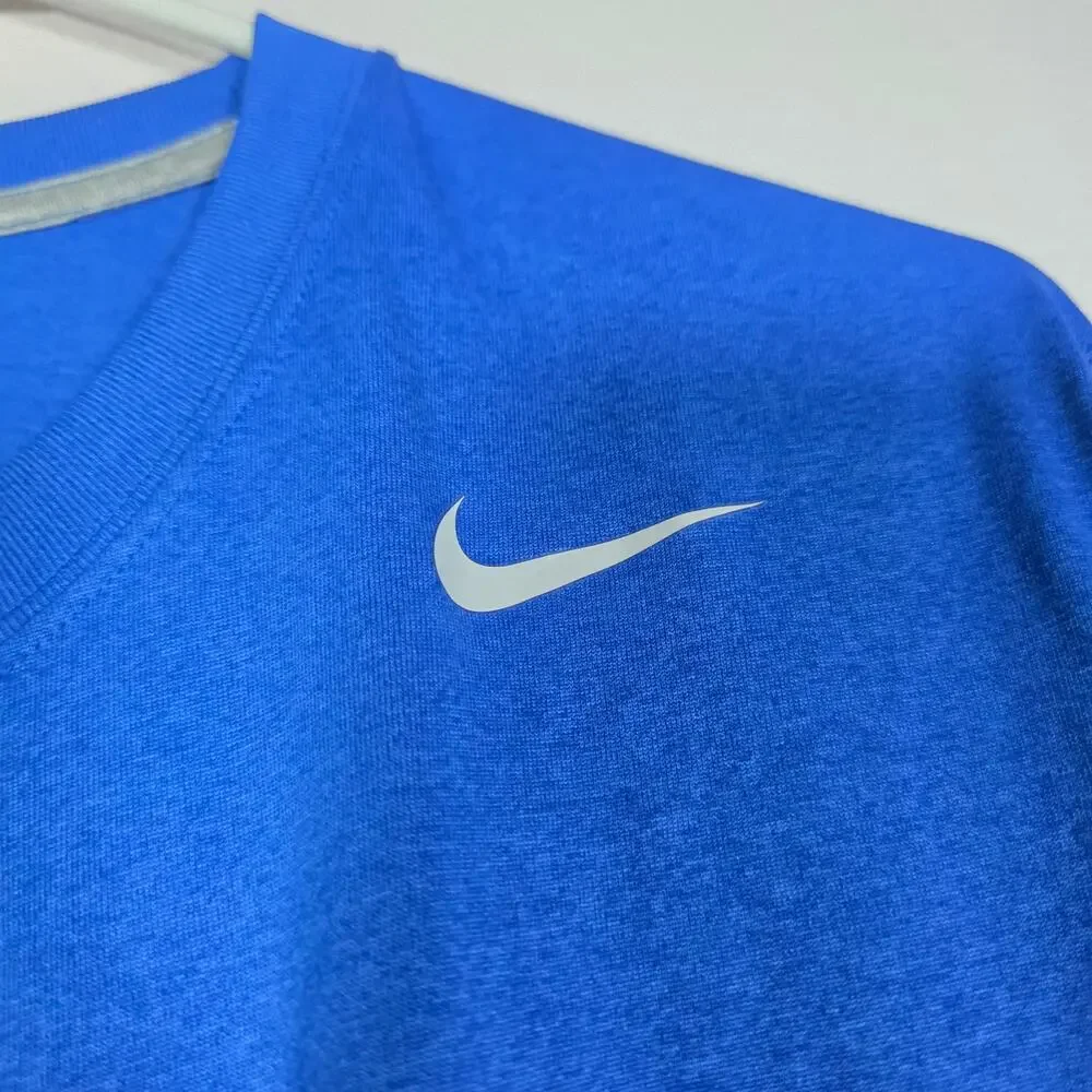 Nike Dri-FIT Long Sleeve Athletic Shirt Blue Mens M Running Training
